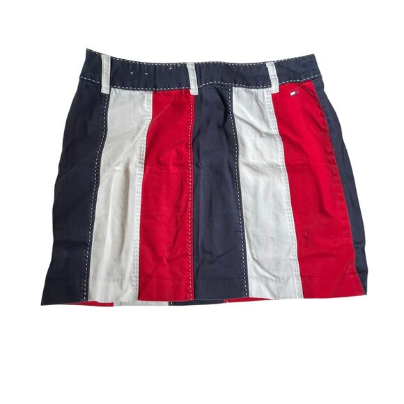 Tommy Hilfiger Y2K Vintage Red White Blue Mini Skirt Whipstitch Size 10 - Picture 12 of 12